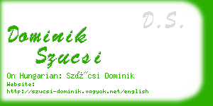 dominik szucsi business card